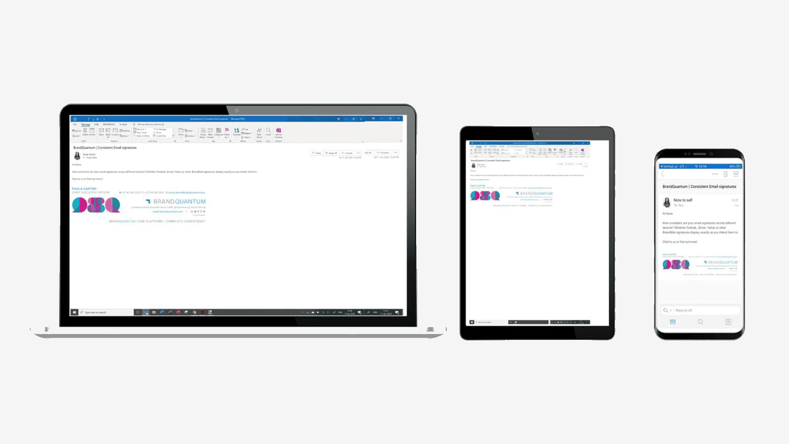 BrandMail consistent email signatures across all devices